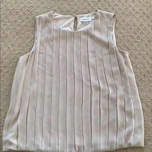 Bone color polyester shirt